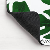 ダークグリーントロピカルパーム葉ズサマーアイランドシック マウスパッド (コーナー)