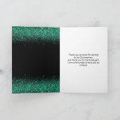 ダークグリーンドレスフェイクグリッターキンセアニェラ サンキューカード (内部)