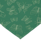 ダークグリーンバタフライプリントインスパイア自然 ショートテーブルランナー (コーナー)