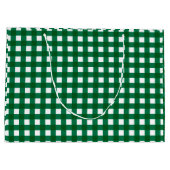 ダークグリーンバッファローチェックのプレイドクリスマス ラージペーパーバッグ (裏面)