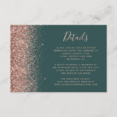 ダークグリーンバラ金ゴールドグリッターエッジ結婚の詳細 エンクロージャーカード (正面)