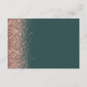 ダークグリーンバラ金ゴールドグリッターエッジ結婚の詳細 エンクロージャーカード (裏面)