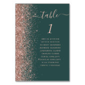 ダークグリーンバラ金ゴールド結婚グリッター テーブルナンバー (正面)