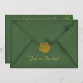 ダークグリーンパーティー招待状 招待状 (正面/裏面)