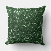 ダークグリーンフェイクシークイングリッター装飾用クッション クッション (正面)