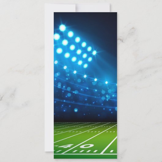ダークグリーンフットボールチケット誕生日招待状 招待状 (裏面)