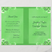 ダークグリーンフローラバイフォールド結婚式 プログラム (正面)