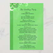 ダークグリーンフローラフラット結婚式 プログラムテンプレート プログラム (裏面)