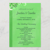 ダークグリーンフローラフラット結婚式 プログラムテンプレート プログラム (正面)