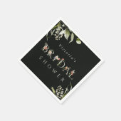 ダークグリーンフローラボタニカルレターブライダルシャワー スタンダードカクテルナプキン (角)