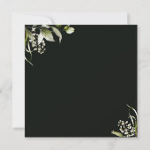 ダークグリーンフローラボタニカルレターブライダルシャワー 招待状 (裏面)