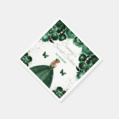 ダークグリーンブロンドヘアプリンセスSweet sixteen スタンダードカクテルナプキン (角)