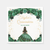 ダークグリーンプリンセスフローラキンセアニラ スタンダードカクテルナプキン (正面)