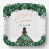 ダークグリーンプリンセスフローラキンセアニラ ペーパープレート (正面)