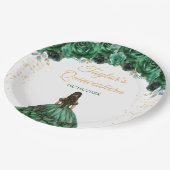 ダークグリーンプリンセスフローラキンセアニラ ペーパープレート (アングル)