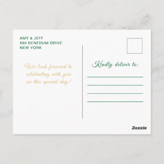 ダークグリーンプリンセスフローラキンセアニラ ポストカード (裏面)