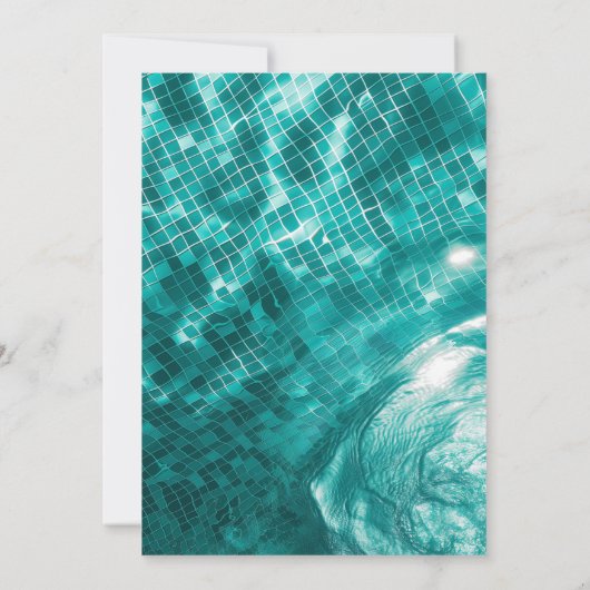 ダークグリーンプールウォーターIプールパーティー 招待状 (裏面)