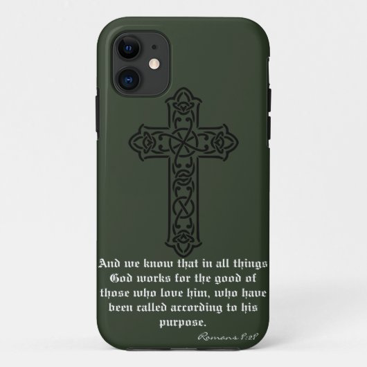 ダークグリーンホリー恵み電話カバー Case-Mate iPhoneケース (裏面)