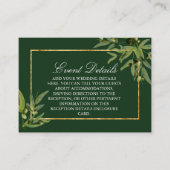 ダークグリーンボタニカル結婚金ゴールドイベント詳細 エンクロージャーカード (正面)