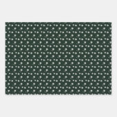 ダークグリーンモダンとホワイトクリスマスツリー ラッピングペーパーシート (正面3)