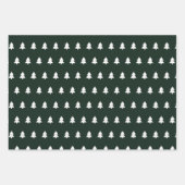 ダークグリーンモダンとホワイトクリスマスツリー ラッピングペーパーシート (正面2)