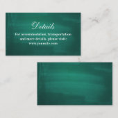 ダークグリーンモダンの結婚詳細。エメシンプルラルド エンクロージャーカード (正面/裏面)