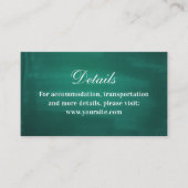 ダークグリーンモダンの結婚詳細。エメシンプルラルド エンクロージャーカード (正面)