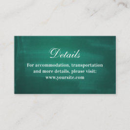 ダークグリーンモダンの結婚詳細。エメシンプルラルド エンクロージャーカード