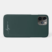 ダークグリーンモダンスクリプトモノグラム名 Case-Mate iPhoneケース (裏面(横))
