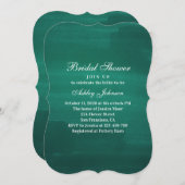 ダークグリーンモダンブライダルシャワー。エメシンプルラルド 招待状 (正面/裏面)
