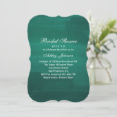ダークグリーンモダンブライダルシャワー。エメシンプルラルド 招待状 (スタンド正面)