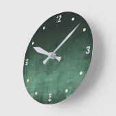ダークグリーンモダンマー素朴抽象芸術 ラウンド壁時計 (傾斜)
