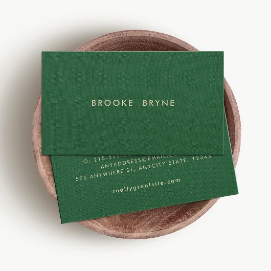 ダークグリーンモダンミニマルプロフェッショナル 名刺