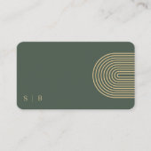 ダークグリーンモダンモノグラムQRコードSNS 名刺 (正面)