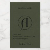 ダークグリーンモダンロゴ製品キャンドルラベル フードラベル (シングルラベル)