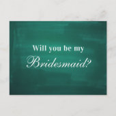 ダークグリーンモダン私の花嫁のメイドになるかな ポストカード (正面)