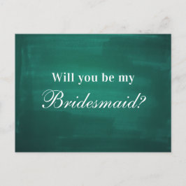 ダークグリーンモダン私の花嫁のメイドになるかな ポストカード