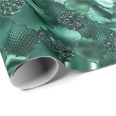 ダークグリーンモロッコクローバーパターン ラッピングペーパー (ロールコーナー)