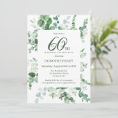 ダークグリーンユーカリ60thバースデーパーティー 招待状 (スタンド正面)