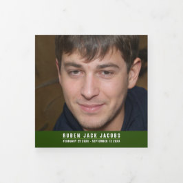 ダークグリーンライムホワイト葬儀サービスカスタムの写真 三つ折りプログラム