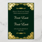 ダークグリーンロイヤリティフォイル結婚式招待状 箔招待状 (正面)