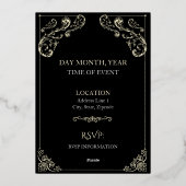 ダークグリーンロイヤリティフォイル結婚式招待状 箔招待状 (裏面)