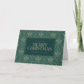ダークグリーンヴィンテージクリスマスキャンドル カード (正面)