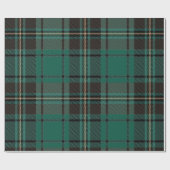 ダークグリーンヴィンテージクリスマス – プレイドストライプ ラッピングペーパー (フラット)