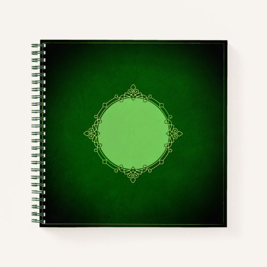 ダークグリーンヴィンテージケルトのフレーム ノートブック (正面)