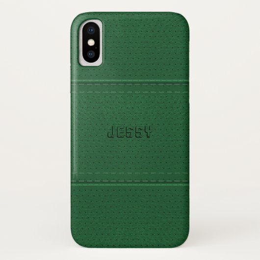 ダークグリーンヴィンテージフェイクレザー Case-Mate iPhoneケース (裏面)