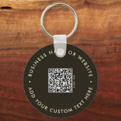 ダークグリーン両面ロゴ&QRコード会社キーチェーン キーホルダー (裏面)