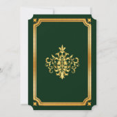 ダークグリーン伝統的金ゴールドイスラム結婚教徒 招待状 (裏面)