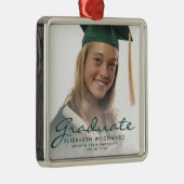 ダークグリーン写真卒業記念テープ メタルオーナメント (右)