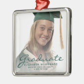 ダークグリーン写真卒業記念テープ メタルオーナメント (左)